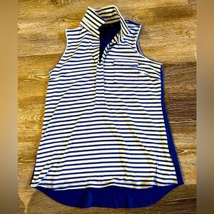 Sleeveless Tank with Faux Pocket on Left Breast.